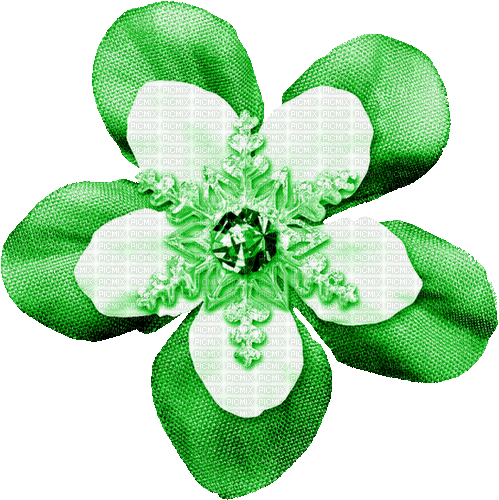 Snowflake.Flower.Green.Animated - KittyKatLuv65 - Free animated GIF