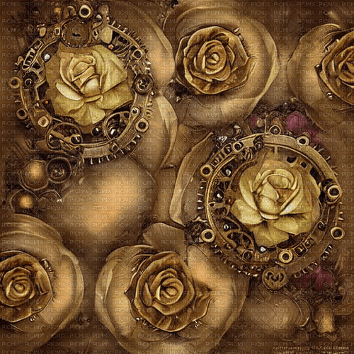 kikkapink steampunk gold sepia background - gratis png