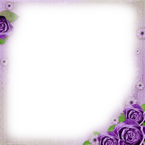 Purple Roses Frame - By KittyKatLuv65 - nemokama png