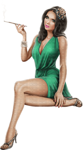 Woman with a cigarette. Leila - Free PNG