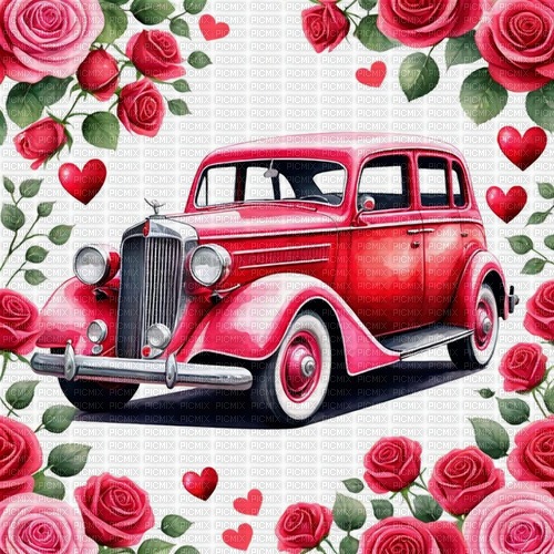 scrap background car valentine day springtimes - безплатен png