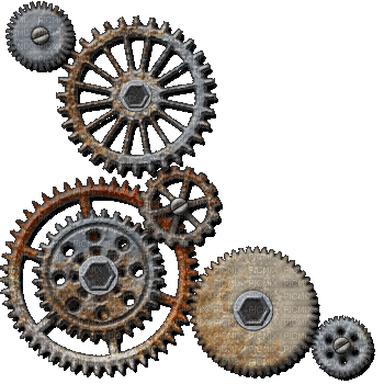 steampunk wheel gear gif - Free animated GIF