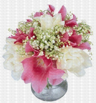 pink white flores - nemokama png