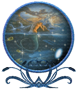 mermaid globe - Gratis geanimeerde GIF