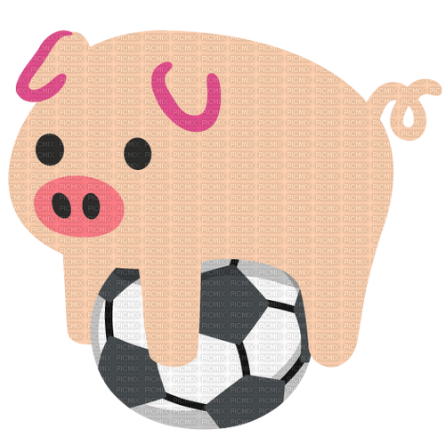 Emoji Kitchen soccer pig - gratis png