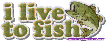 i live to fish - GIF animate gratis