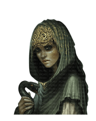 GOTHIC woman with snake - bezmaksas png