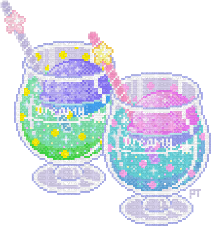 Kawaii pixel drinks - ücretsiz png