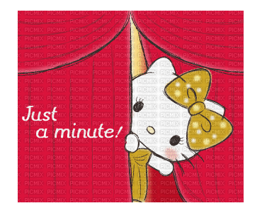 Hello kitty just a minute spectacle Debutante rideaux - GIF animate gratis