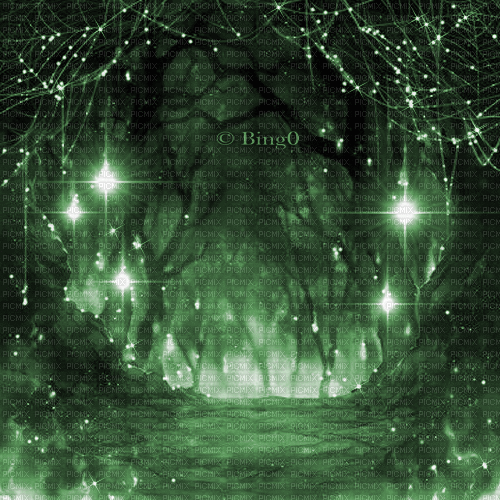 Y.A.M._Fantasy forest background green - 免费动画 GIF