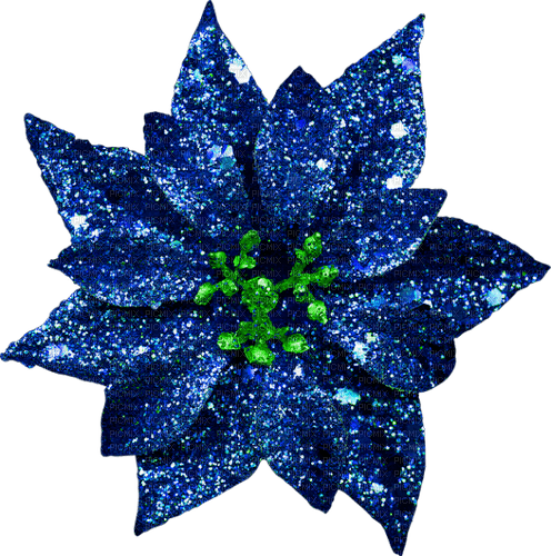 Christmas.Glitter.Flower.Blue.Green - PNG gratuit