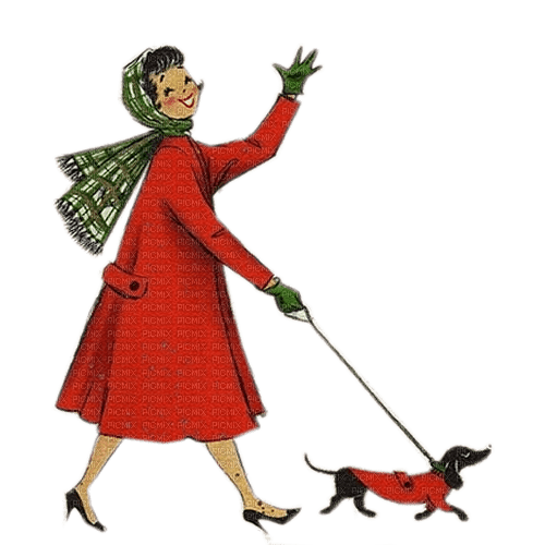 dama perro invierno navidad  dubravka4 - бесплатно png