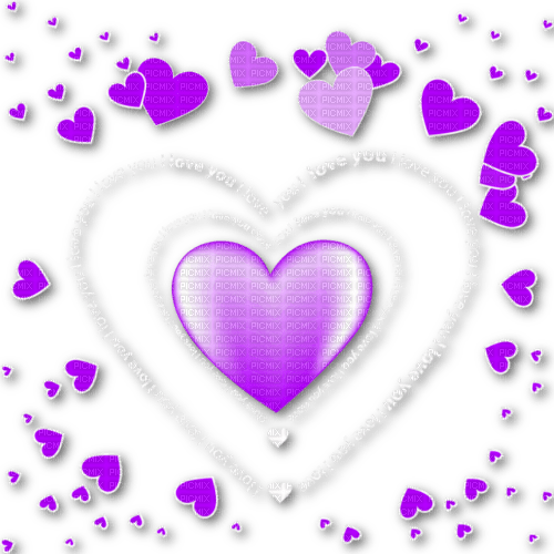 Hearts.Text.Love.White.Purple - png grátis