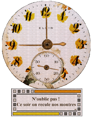 patymirabelle horloge changement heure - Bezmaksas animēts GIF