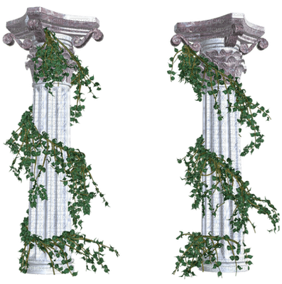 Kaz_Creations Deco Pillars With Vines - PNG gratuit