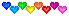 rainbow hearts - png grátis