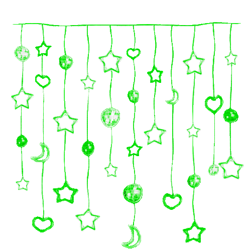Stars.Moons.Hearts.Balls.Green - Darmowy animowany GIF