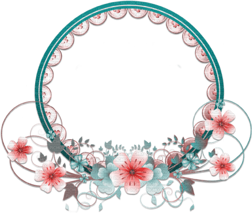 soave patrick frame circle deco flowers - PNG gratuit