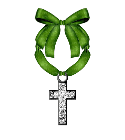 Ruban Vert Croix:) - PNG gratuit