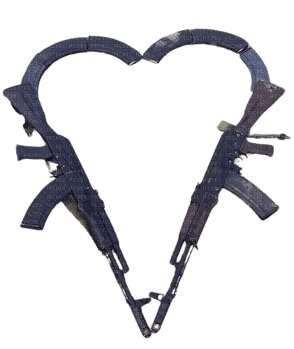 gun heart - PNG gratuit