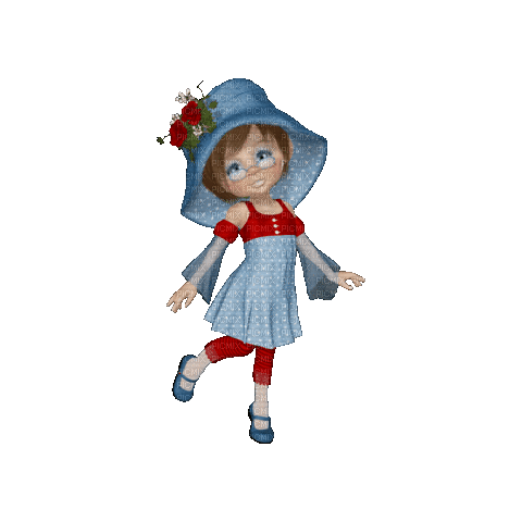 Cookie Doll Rouge Bleu Danse: ) - Gratis animerad GIF