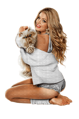 Kaz_Creations Woman Femme Colours Colour-Girls Cat Kitten - png gratis