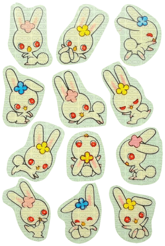bunny stickers - bezmaksas png