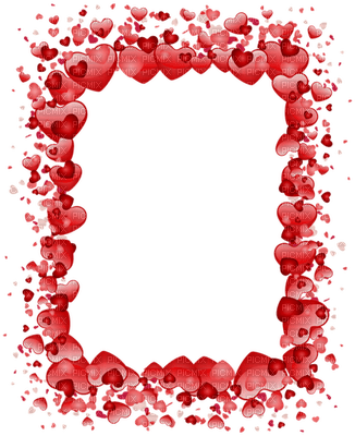 Kaz_Creations Valentine Deco Love  Hearts Red Border Frame - png gratis