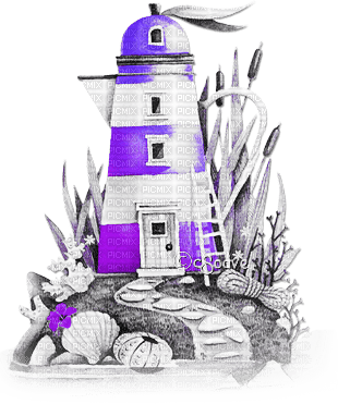 soave deco lighthouse summer vintage black - бесплатно png