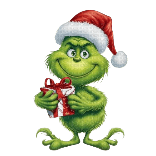grinch christmas gift - бесплатно png