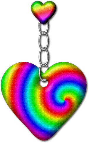Hanging.Hearts.Rainbow - png grátis