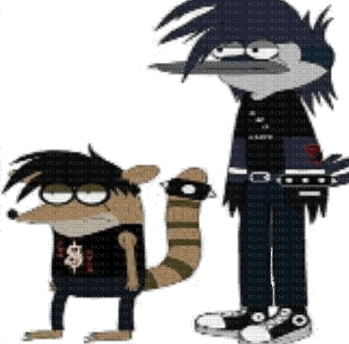 mordecai and rigby on emo style - PNG gratuit