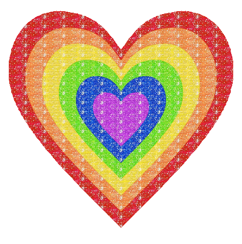 Rainbow Heart - Animovaný GIF zadarmo
