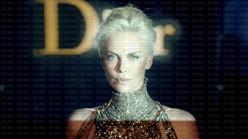 Charlize Theron.Animation.Gold - Gratis geanimeerde GIF