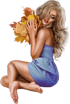 Kaz_Creations Woman Femme Blue Autumn - gratis png