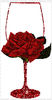 Pohár rózsával. - GIF animado grátis