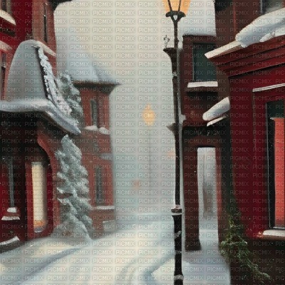 Red Street full of Snow - бесплатно png
