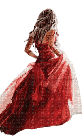 girl in red dress - zdarma png