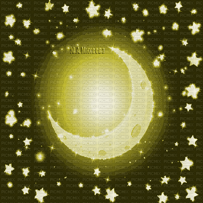 Y.A.M._Fantasy night stars moon yellow - GIF animé gratuit
