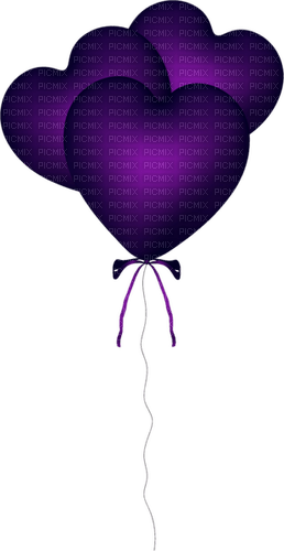 balloons purple heart Bb2 - png gratis