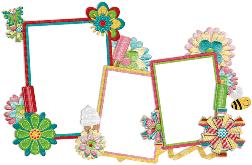 Frame colored colorfull summer spring - nemokama png
