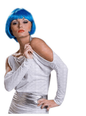 woman blue hair bp - png gratis