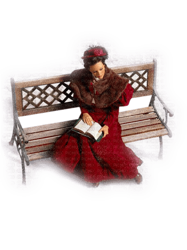 kvinna sitter.bänk-winter - ingyenes png