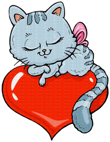Y.A.M._Valentine little animals cat - PNG gratuit