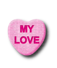 My Love.Candy.Heart.Pink - png gratuito