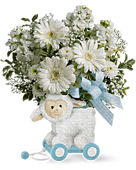 Kaz_Creations  Flowers Vase Plant Lamb Baby Boy - PNG gratuit