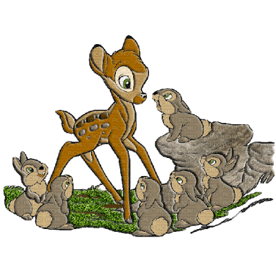Kaz_Creations Cartoon Bambi And Thumper - zdarma png