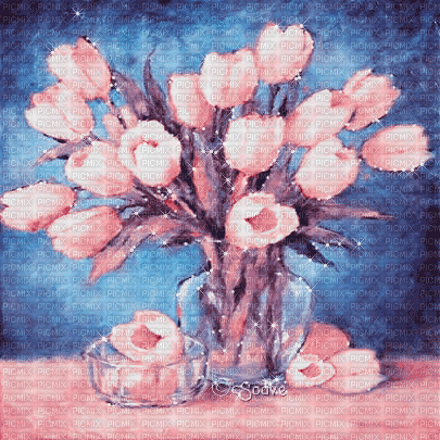 soave background animated vintage flowers vase - Gratis geanimeerde GIF