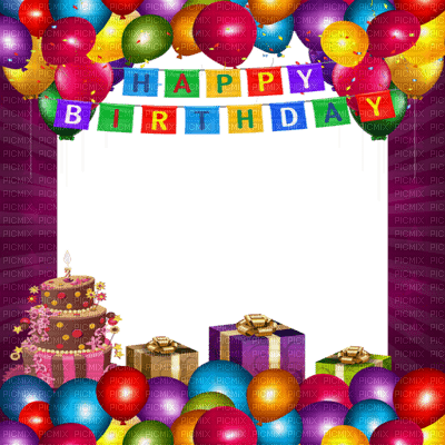 Kaz_Creations Deco Background Frame Happy Birthday - δωρεάν png