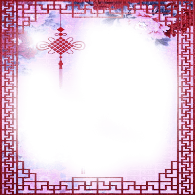 kikkapink red pink asian oriental frame - png grátis